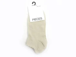 Pieces CHAUSSETTES PCSEBBY GLITTER SNEAKER SOCK BC NOOS Beige Chaussettes Femme
