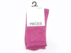 Pieces CHAUSSETTES PCSEBBY GLITTER LONG SOCKS NOOS BC Rose Chaussettes Femme