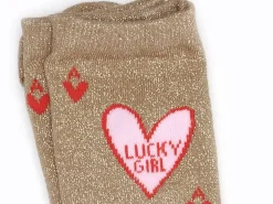 Pieces CHAUSSETTES PCSEBBY GLITTER EMB SOCK FC Beige Chaussettes Femme