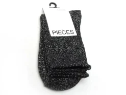 Pieces CHAUSSETTES PCSEBBY GLITTER LONG 1 PACK Noir paillettes Chaussettes Femme