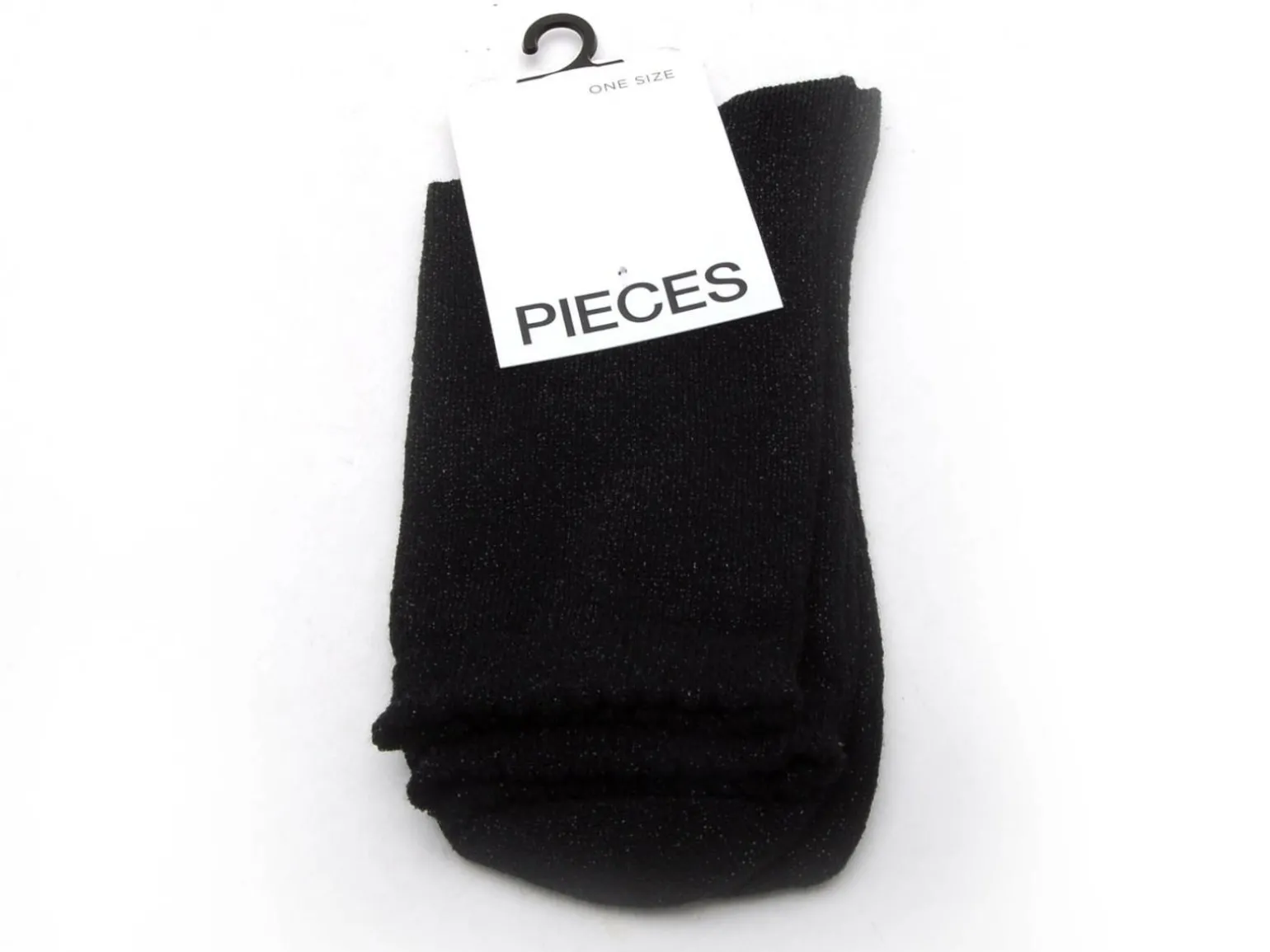 Pieces CHAUSSETTES PCSEBBY GLITTER LONG 1 PACK Noir uni Chaussettes Femme