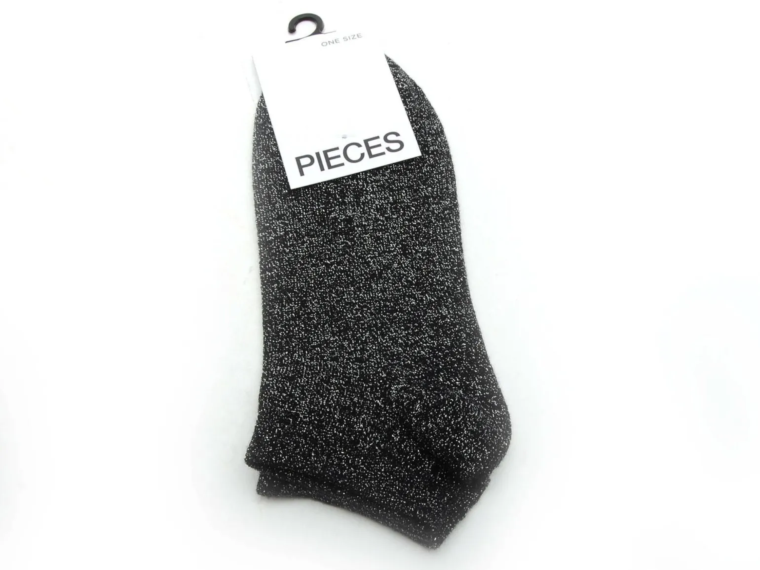 Pieces CHAUSSETTES PCSEBBY GLITTER SNEAKER Argent Chaussettes Femme