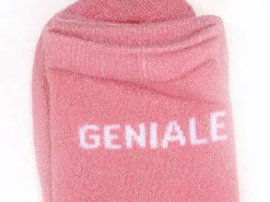 Pieces CHAUSSETTES PCSEBBY LONG GLITTER STATEMENT SOCK NOOS Rose Chaussettes Femme