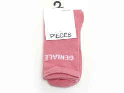 Pieces CHAUSSETTES PCSEBBY LONG GLITTER STATEMENT SOCK NOOS Rose Chaussettes Femme