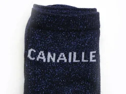 Pieces CHAUSSETTES PCSEBBY LONG GLITTER STATEMENT SOCK NOOS Bleu Chaussettes Femme