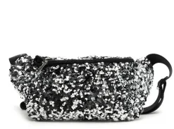 Pieces SAC BANANE PCSTEPHANIA SEQUINS SMALL BUMBAG Argent Sacs Femme