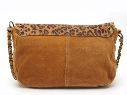 Pieces SAC LEOPARD PCBINIA SUEDE CROSS BODY FC Marron Sacs Femme