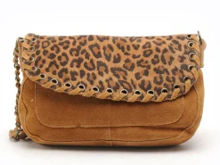 Pieces SAC LEOPARD PCBINIA SUEDE CROSS BODY FC Marron Sacs Femme