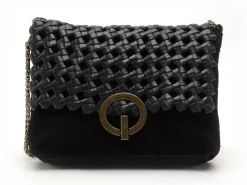Pieces SAC PCBENNA LEATHER BRAIDED CROSSBODY FC Noir Sacs Femme