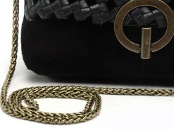 Pieces SAC PCBENNA LEATHER BRAIDED CROSSBODY FC Noir Sacs Femme