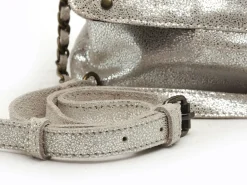 Pieces SAC PCFELIZIA LEATHER CROSS BODY Argent Sacs Femme