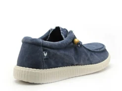 Pitas WALLABI WASHED Bleu Mocassins Homme