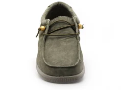 Pitas WALLABI WASHED Kaki Mocassins Homme