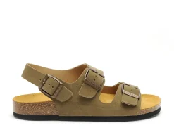 Plakton BAKU 186396 Kaki Sandales Plates Femme