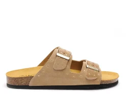 Plakton BETA RE 180010 Beige Mules et Sabots Plats Femme