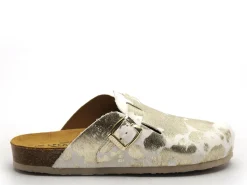 Plakton BLOG ANIMAL PRINT Blanc Mules et Sabots Plats Femme