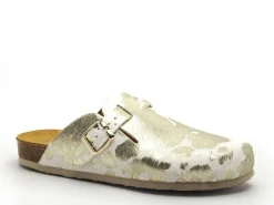 Plakton BLOG ANIMAL PRINT Blanc Mules et Sabots Plats Femme
