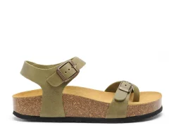 Plakton CP ZOMBA 341016 Kaki Sandales Plates Femme