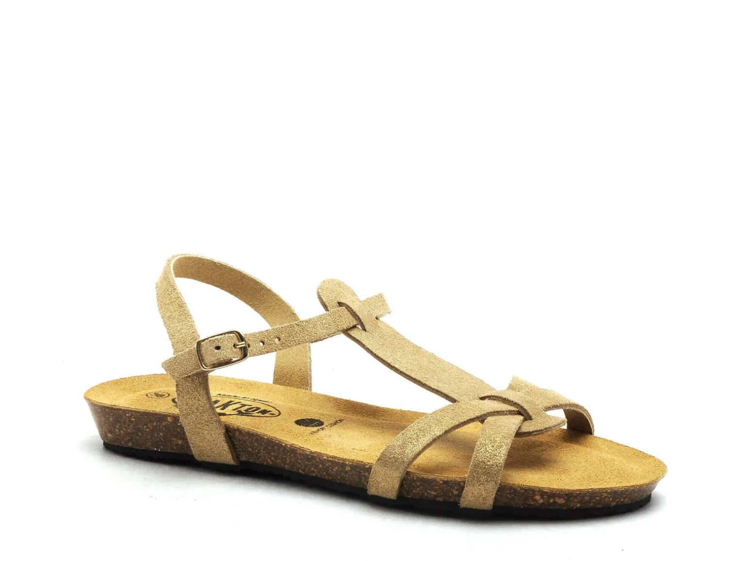 Plakton FRANCOCO 405412 Or Sandales Plates Femme