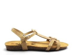 Plakton FRANCOCO 405412 Or Sandales Plates Femme