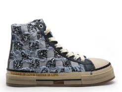 Rebecca white X517 Bleu Basket Montante Femme