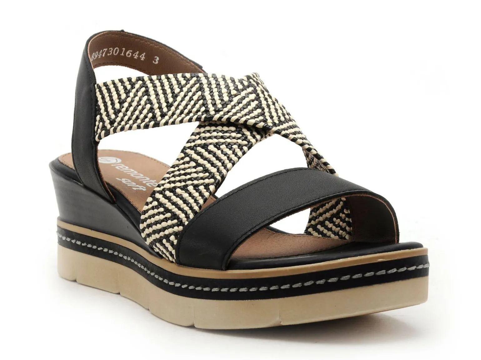 Remonte D2L54 Noir Sandales à Talons Femme
