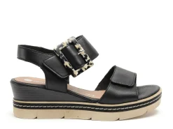Remonte D2L53 Noir Sandales à Talons Femme