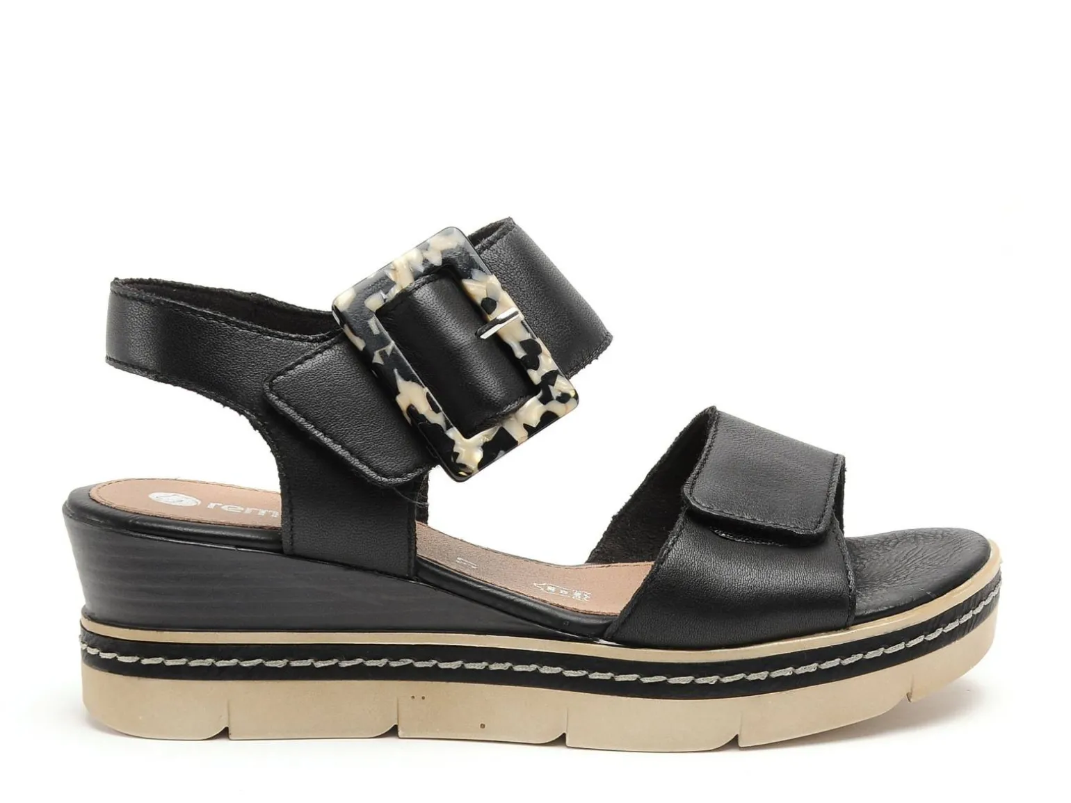 Remonte D2L53 Noir Sandales à Talons Femme