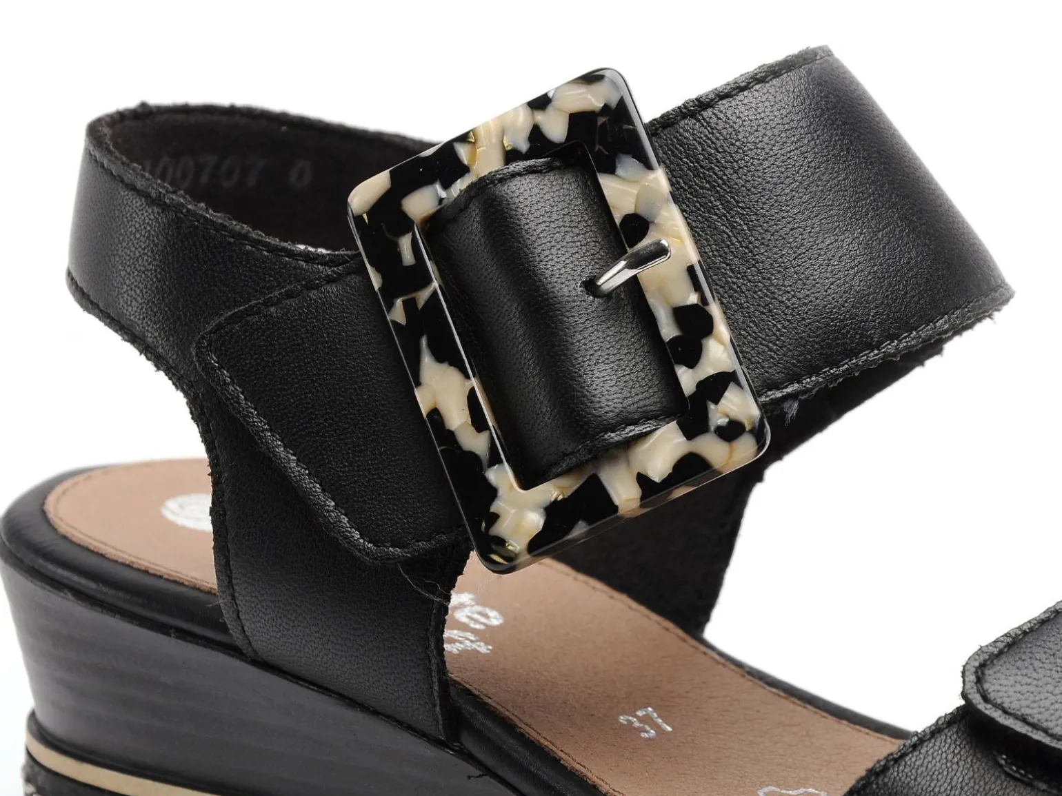 Remonte D2L53 Noir Sandales à Talons Femme
