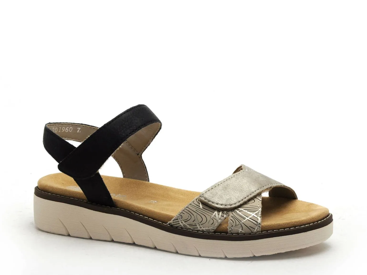 Remonte D2049 Noir Sandales à Talons Femme