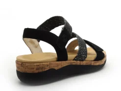 Remonte R6861 Noir Sandales à Talons Femme