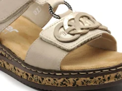 Rieker 62936 Beige Mules et Sabots à Talons Femme