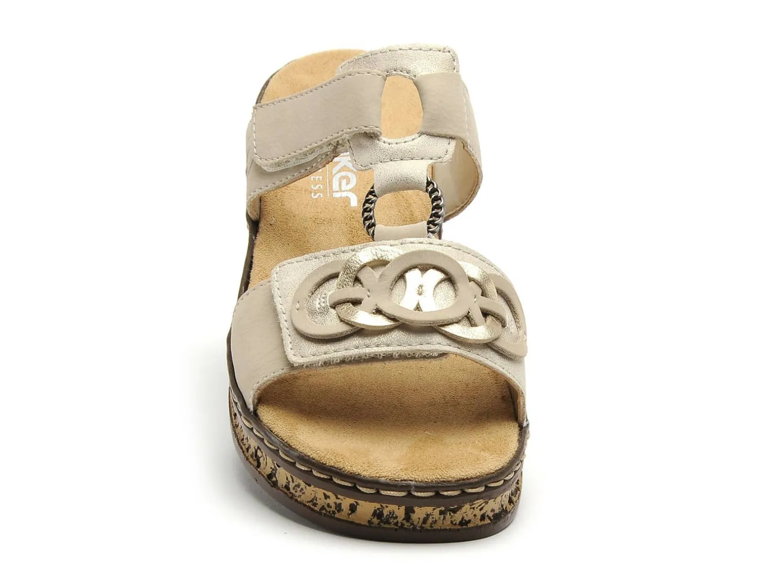 Rieker 62936 Beige Mules et Sabots à Talons Femme