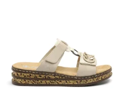 Rieker 62936 Beige Mules et Sabots à Talons Femme