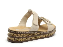 Rieker 62936 Beige Mules et Sabots à Talons Femme