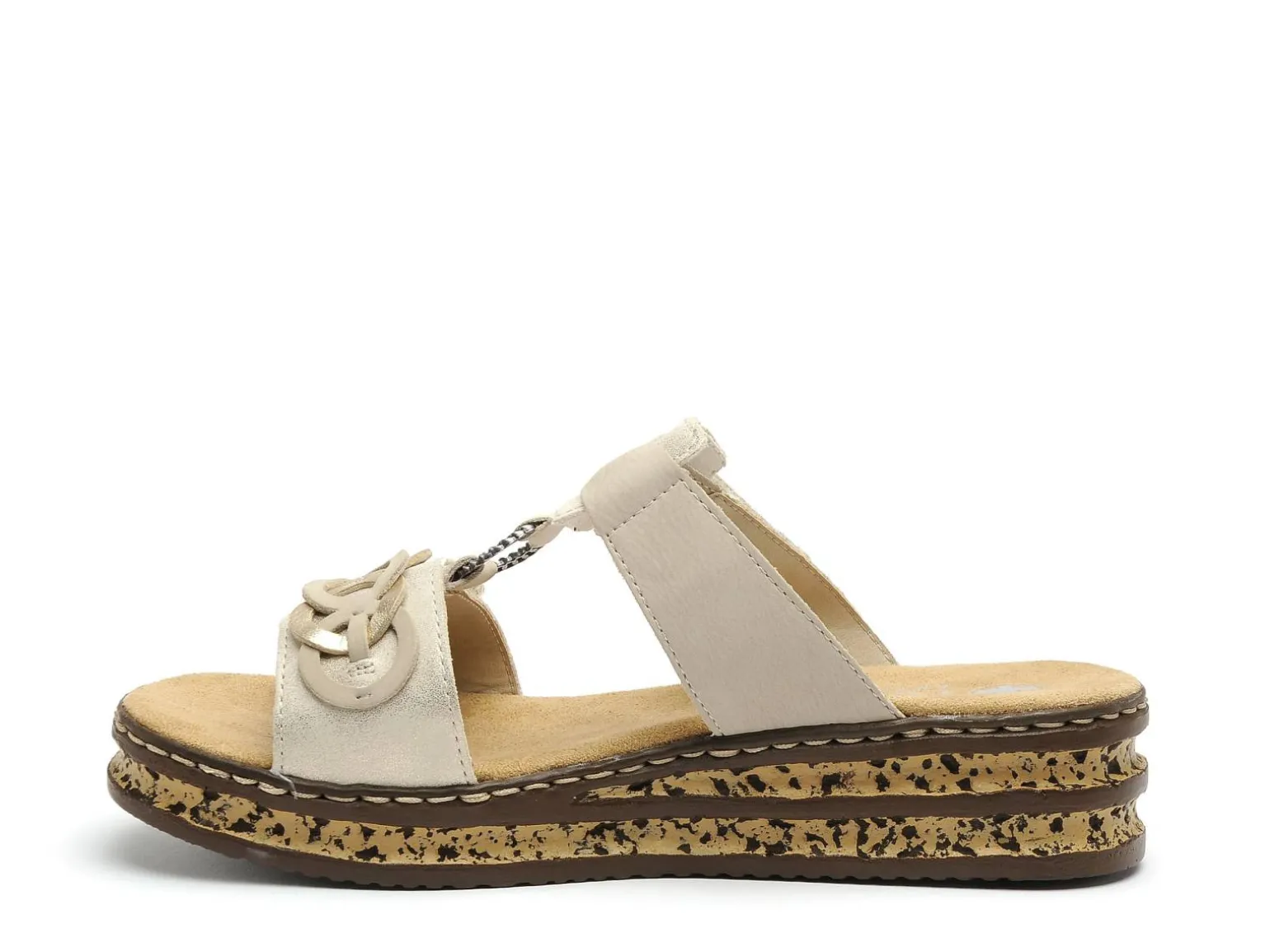 Rieker 62936 Beige Mules et Sabots à Talons Femme