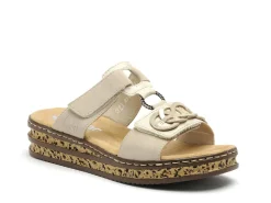 Rieker 62936 Beige Mules et Sabots à Talons Femme