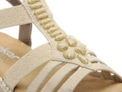 Rieker 66201 Beige Sandales Plates Femme