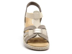Rieker 65918 Beige Sandales Plates Femme