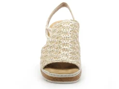 Rieker 62741 Beige Sandales à Talons Femme