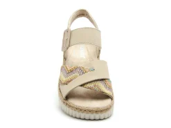 Rieker 69269 Beige Sandales à Talons Femme