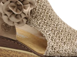 Rieker 63791 Beige Sandales à Talons Femme