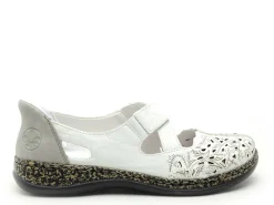 Rieker 46352 Blanc Slip in Ballerines Femme