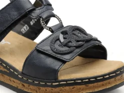 Rieker 62936 Bleu Mules et Sabots à Talons Femme