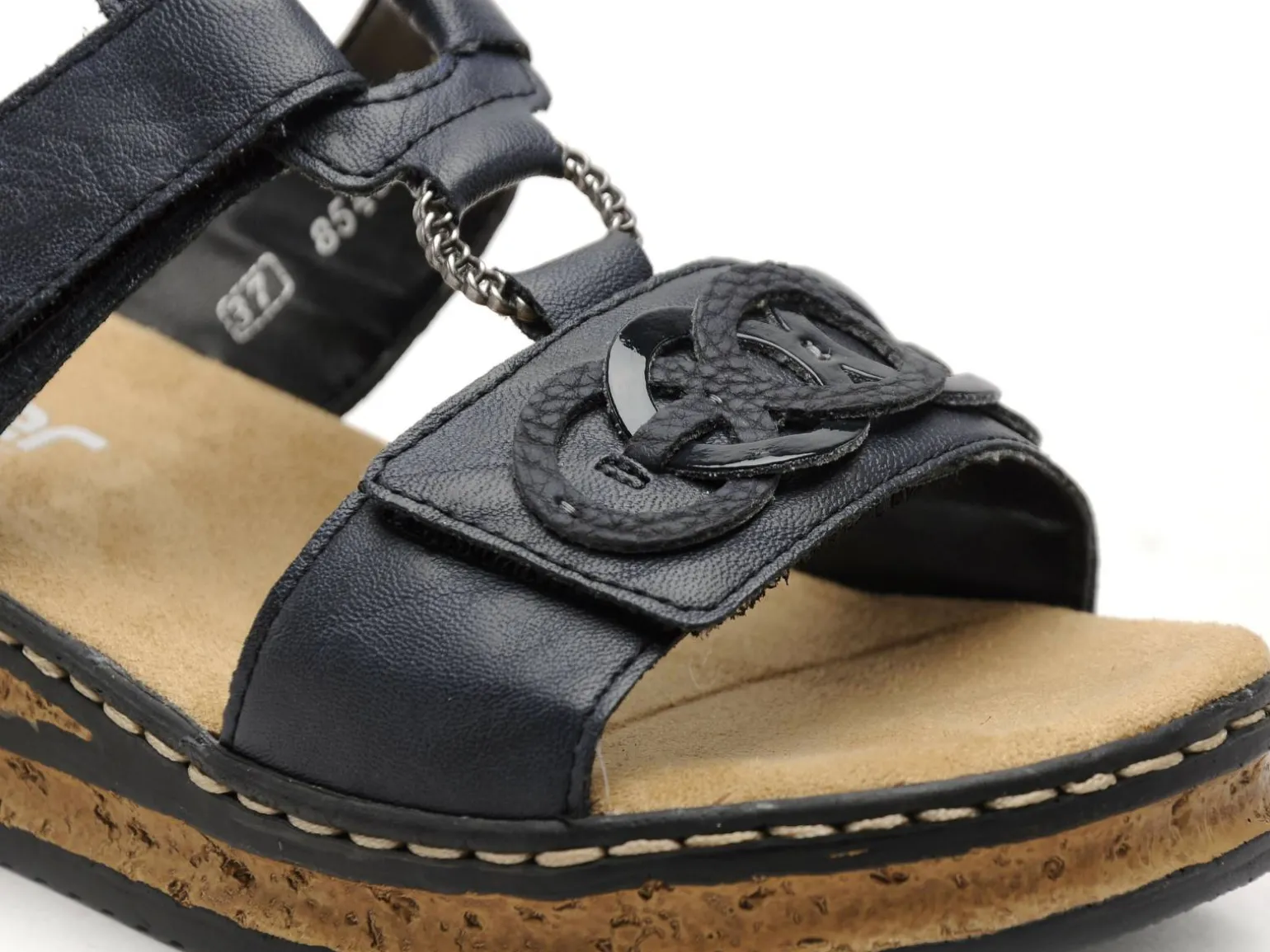 Rieker 62936 Bleu Mules et Sabots à Talons Femme