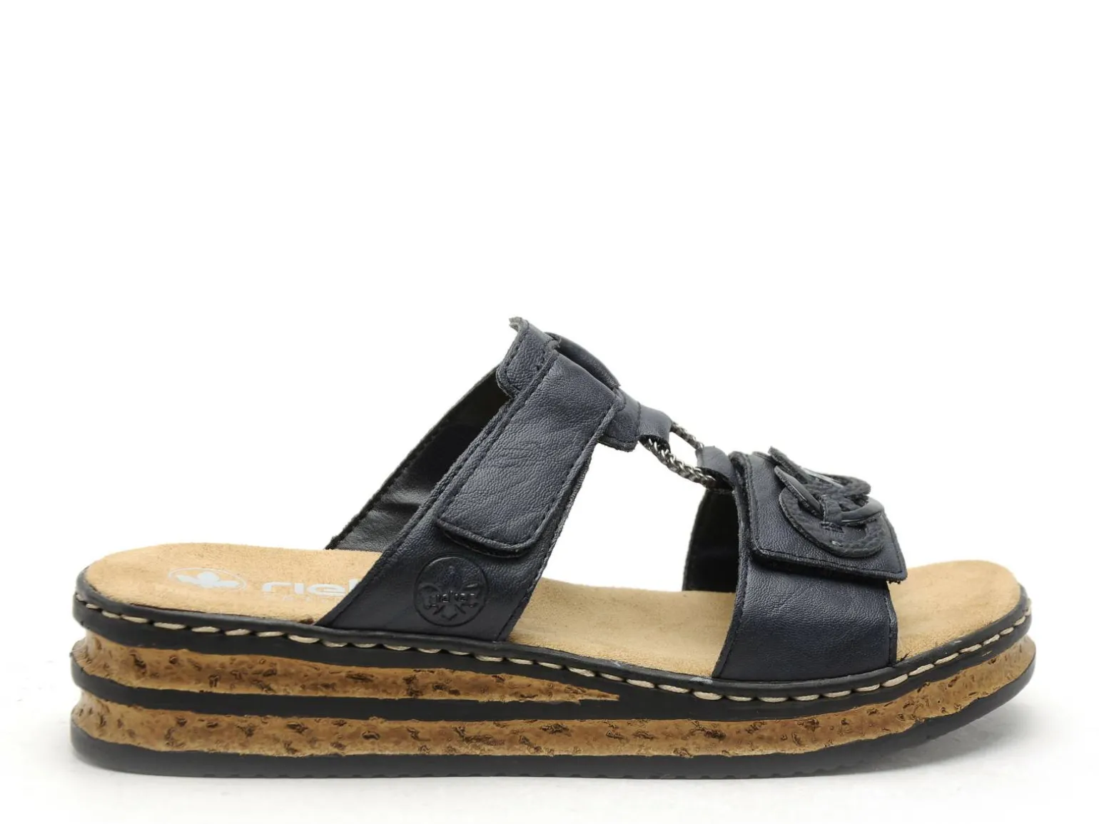Rieker 62936 Bleu Mules et Sabots à Talons Femme