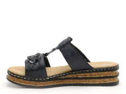 Rieker 62936 Bleu Mules et Sabots à Talons Femme