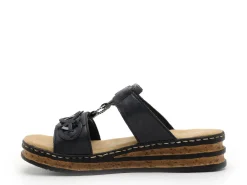 Rieker 62936 Bleu Mules et Sabots à Talons Femme