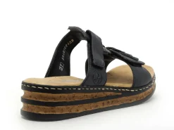 Rieker 62936 Bleu Mules et Sabots à Talons Femme