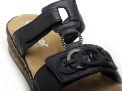 Rieker 62936 Bleu Mules et Sabots à Talons Femme
